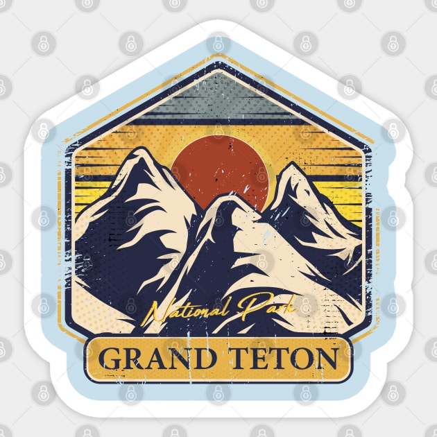 The Jackson Hole Exclusive Wyoming Mountains Lovers Sticker by Meryarts